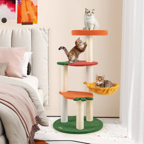 Fruit Style Cat Tree, Multi-level Cat Tower w/Padded Top Perch