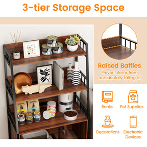 Cat Litter Box Enclosure with Storage Shelves
