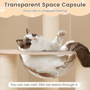 132cm Tall Wooden Cat Tree with Condo and Multi-Level Climbing Stand