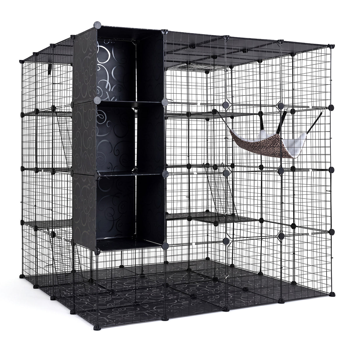 4-Tier Cat Cage, DIY Cat Enclosure w/Skylight