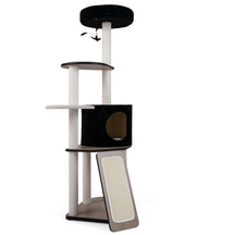 61"/155 CM Large Cat Tree Tower, Multi-Level Indoor Pet Activity Center with Condo
