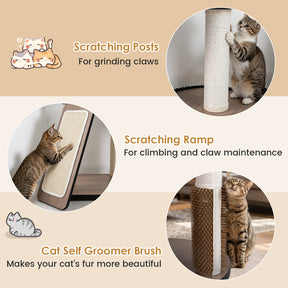 61"/155 CM Large Cat Tree Tower, Multi-Level Indoor Pet Activity Center with Condo