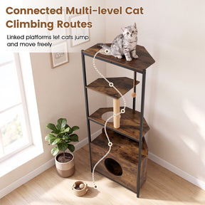 Corner Cat Tree w/Scratching Post & Playing Ball