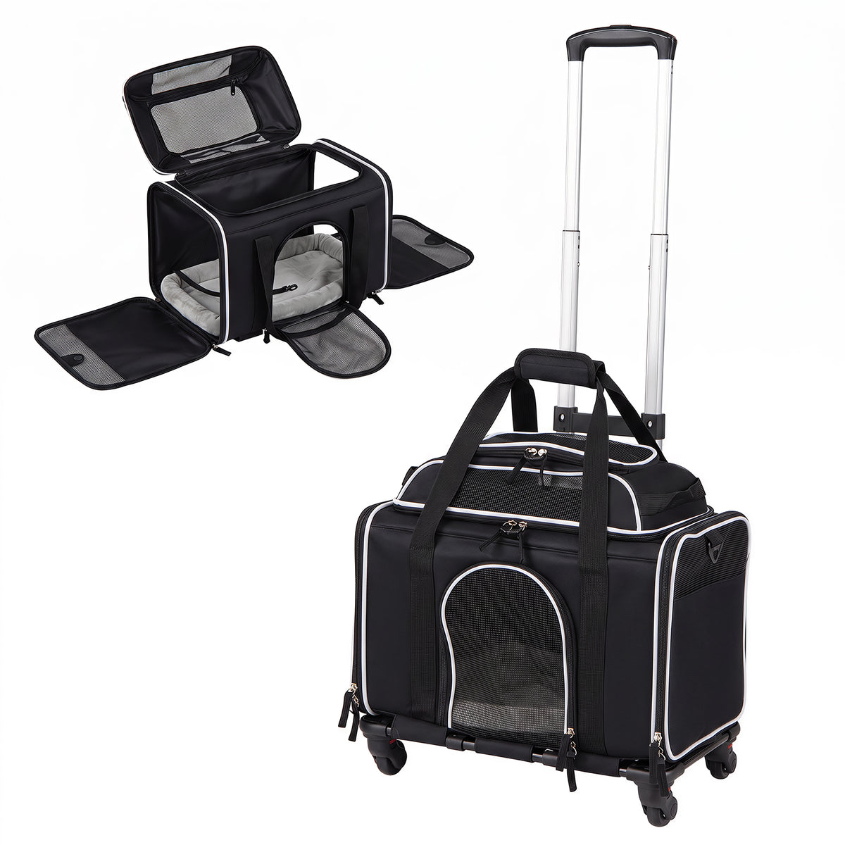 Foldable Pet Carrier with Wheels