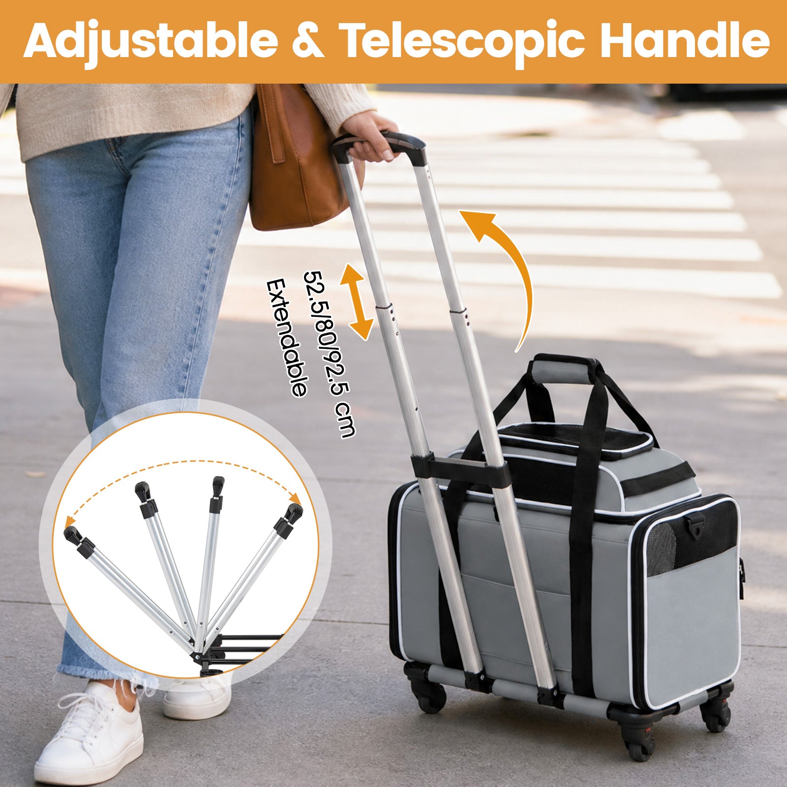 Foldable Pet Carrier with Wheels