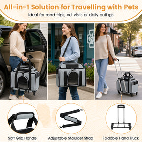 Foldable Pet Carrier with Wheels