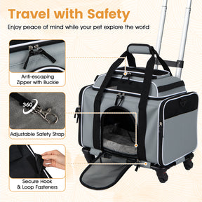 Foldable Pet Carrier with Wheels