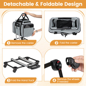Foldable Pet Carrier with Wheels