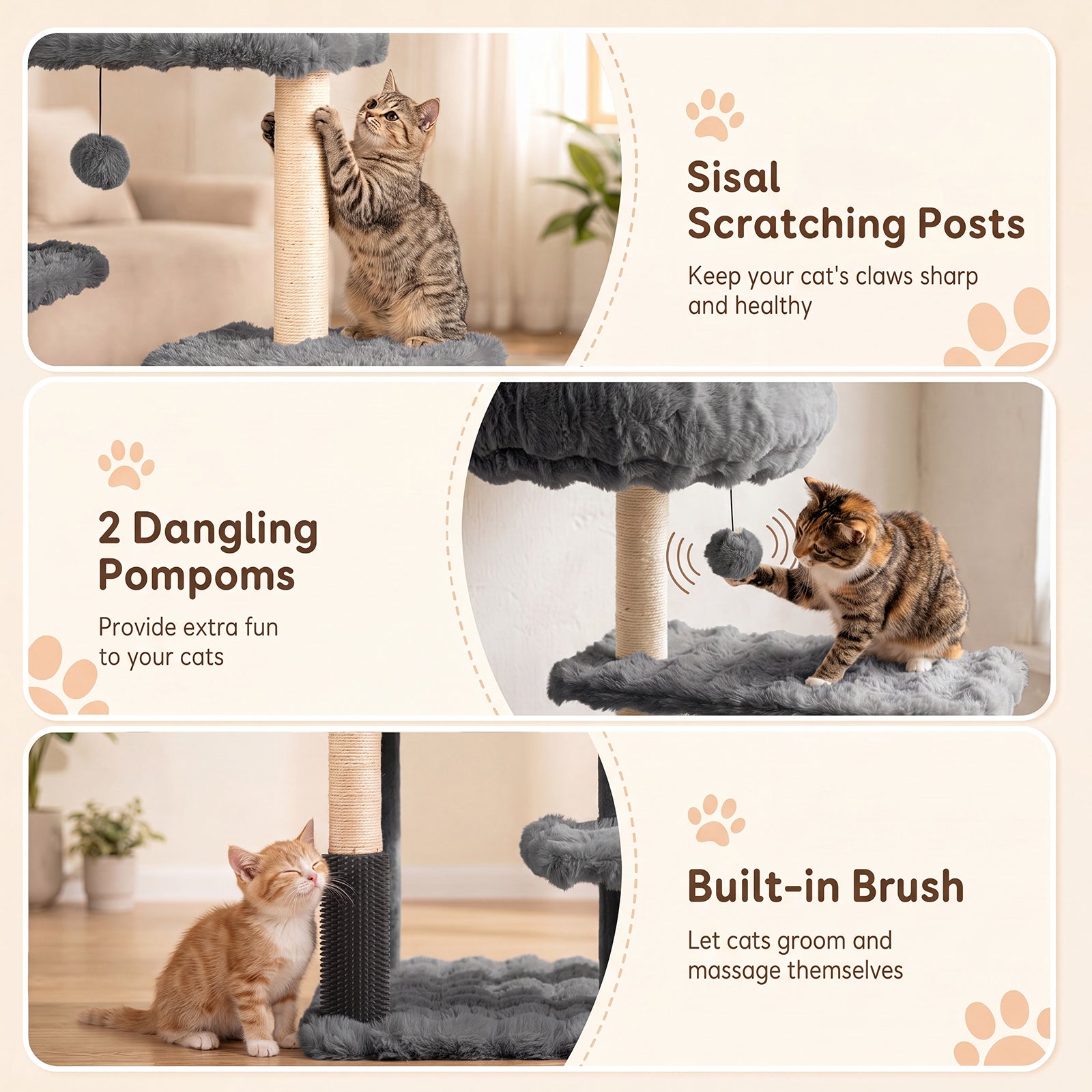 170cm Cat tree, Cat Scratching Post with Cat Cave