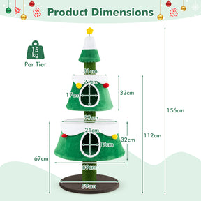 156cm Cat Christmas Tree for Indoor Kittens