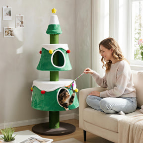 156cm Cat Christmas Tree for Indoor Kittens
