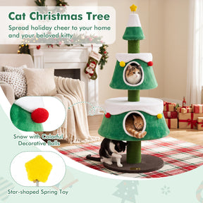 156cm Cat Christmas Tree for Indoor Kittens