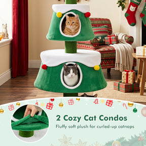 156cm Cat Christmas Tree for Indoor Kittens
