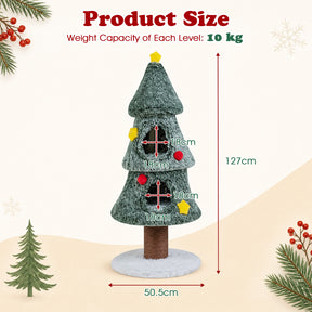 Christmas Cat Tree with 2 Condos for Indoor Cats