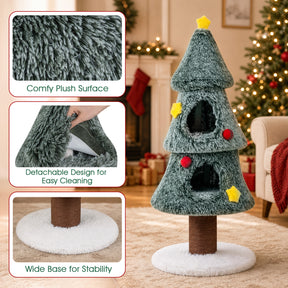Christmas Cat Tree with 2 Condos for Indoor Cats
