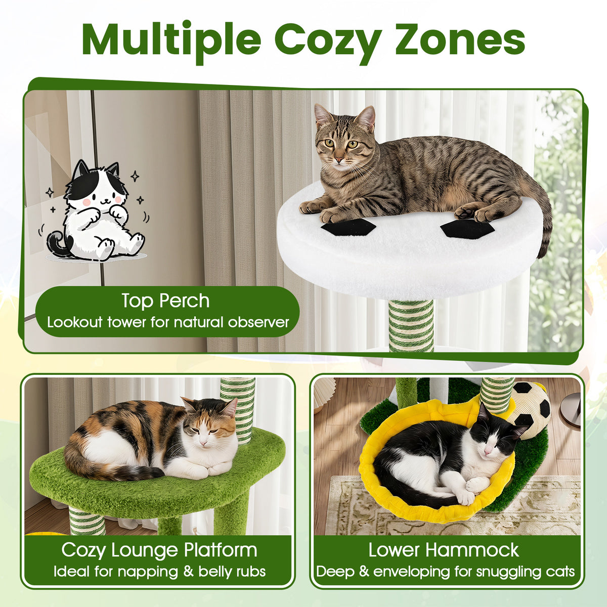 Modern Cat Tree for Indoor Kittens, Multi-level