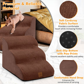 3-Step Pet Stairs/Ramp with Storage Bag & Hand Strap