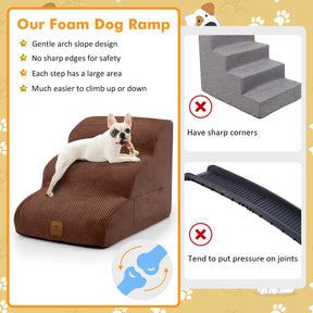 3-Step Pet Stairs/Ramp with Storage Bag & Hand Strap