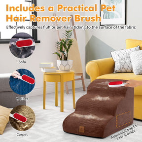3-Step Pet Stairs/Ramp with Storage Bag & Hand Strap
