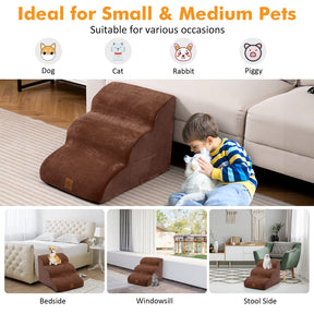 3-Step Pet Stairs/Ramp with Storage Bag & Hand Strap