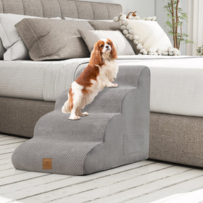 4-Step Pet Stairs/Ramp with Storage Pocket & Handle