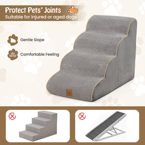 4-Step Pet Stairs/Ramp with Storage Pocket & Handle