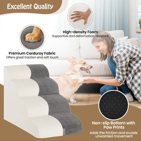 4-Step Pet Stairs/Ramp with Storage Pocket & Handle