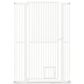 150 cm/171 cm Extra Tall Pet Gate, Heavy-Duty Metal Cat Gate w/ 77 cm-104 cm Wide Opening