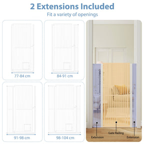 150 cm/171 cm Extra Tall Pet Gate, Heavy-Duty Metal Cat Gate w/ 77 cm-104 cm Wide Opening
