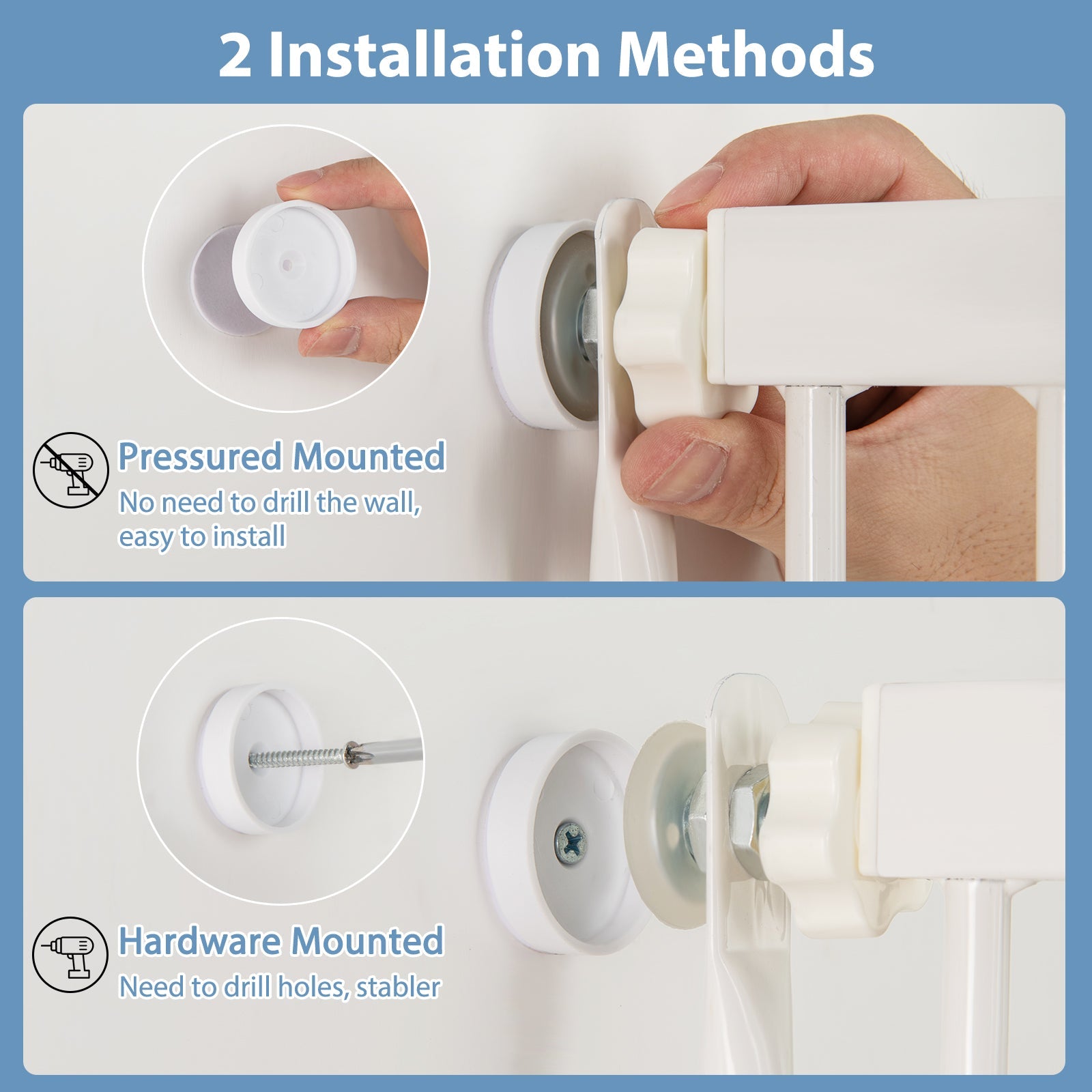 150 cm/171 cm Extra Tall Pet Gate, Heavy-Duty Metal Cat Gate w/ 77 cm-104 cm Wide Opening