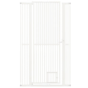 150 cm/171 cm Extra Tall Pet Gate, Heavy-Duty Metal Cat Gate w/ 77 cm-104 cm Wide Opening