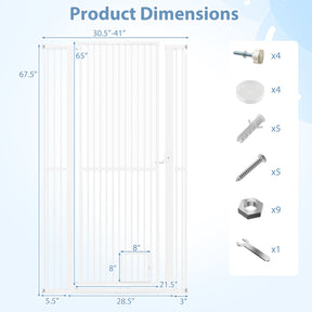 150 cm/171 cm Extra Tall Pet Gate, Heavy-Duty Metal Cat Gate w/ 77 cm-104 cm Wide Opening