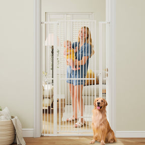 150 cm/171 cm Extra Tall Pet Gate, Heavy-Duty Metal Cat Gate w/ 77 cm-104 cm Wide Opening