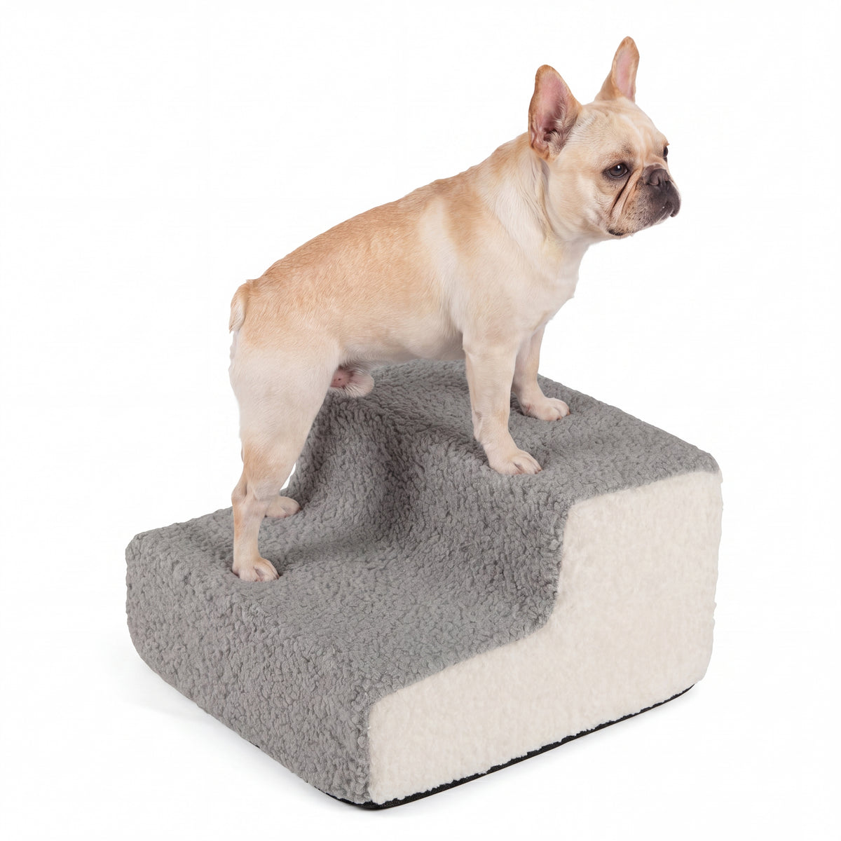2-tier Foam Dog Ramp, High-density Pet Stairs w/ Non-Slip Bottom