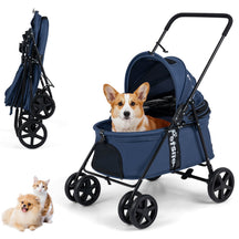 Pet Stroller for Small Medium Dogs, Foldable Dog Carrier Stroller with 360° Swivel Front Wheels & One-Step Rear Brak