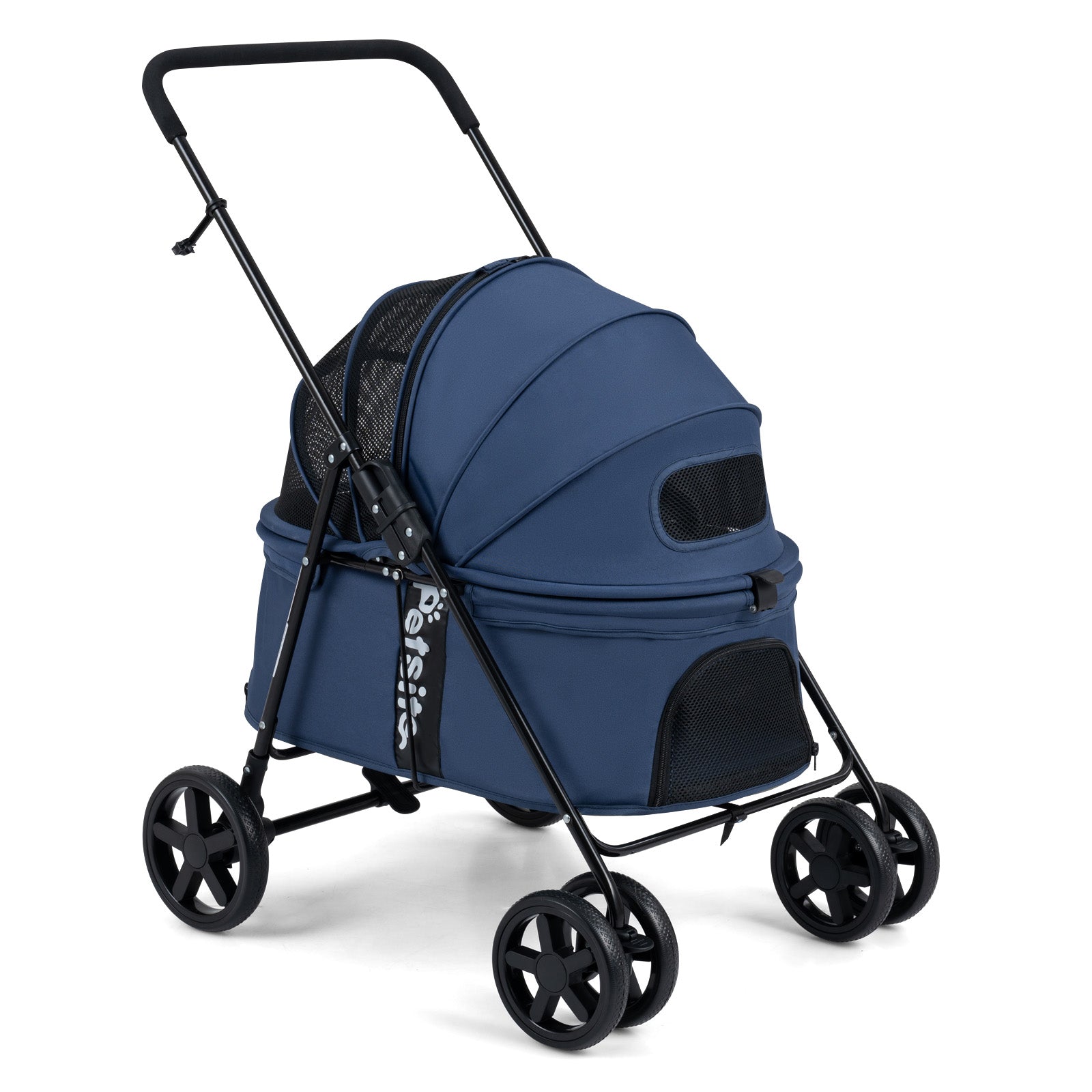 Pet Stroller for Small Medium Dogs, Foldable Dog Carrier Stroller with 360° Swivel Front Wheels & One-Step Rear Brak