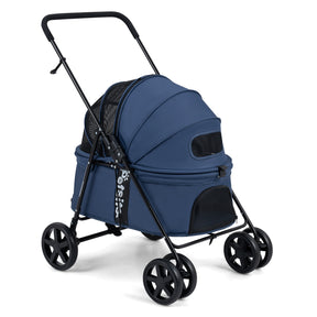 Pet Stroller for Small Medium Dogs, Foldable Dog Carrier Stroller with 360° Swivel Front Wheels & One-Step Rear Brak