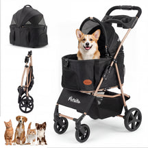3-in-1 Pet Stroller for Small Medium Dogs, One-Click Foldable Dog Stroller with Detachable Carrier