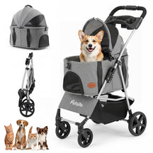 3-in-1 Pet Stroller for Small Medium Dogs, One-Click Foldable Dog Stroller with Detachable Carrier