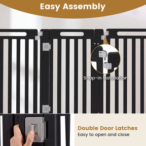 Indoor Outdoor Dog Playpen, 81cm Height, 8/10/12 Panels, Black/White