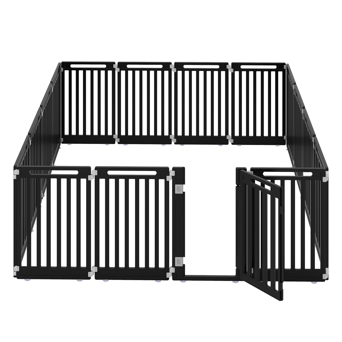 Indoor Outdoor Dog Playpen, 81cm Height, 8/10/12 Panels, Black/White