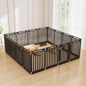 Indoor Outdoor Dog Playpen, 81cm Height, 8/10/12 Panels, Black/White