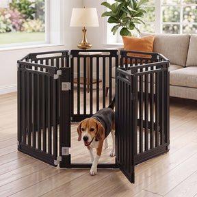 Indoor Outdoor Dog Playpen, 81cm Height, 8/10/12 Panels, Black/White
