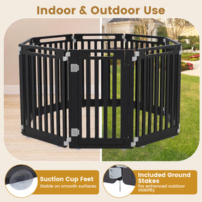 Indoor Outdoor Dog Playpen, 81cm Height, 8/10/12 Panels, Black/White
