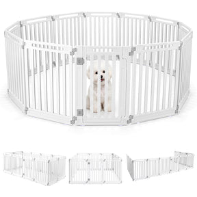 Indoor Outdoor Dog Playpen, 81cm Height, 8/10/12 Panels, Black/White