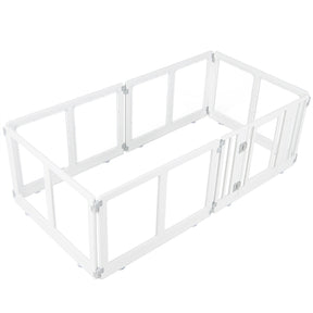 Clear Dog Playpen with Secure Locking Door, 6/8 Panels, White