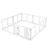 Clear Dog Playpen with Secure Locking Door, 6/8 Panels, White