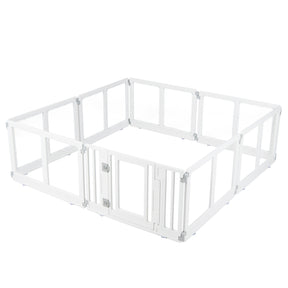 Clear Dog Playpen with Secure Locking Door, 6/8 Panels, White