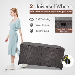 Outdoor Storage Box with Universal Wheels and Zippered Liner