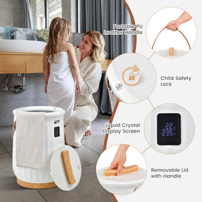 Portable 20L Luxury Towel Warmer Extra Large Bucket-Style Hot Towel Warmer with Auto Shut Off and 4 Timer Settings